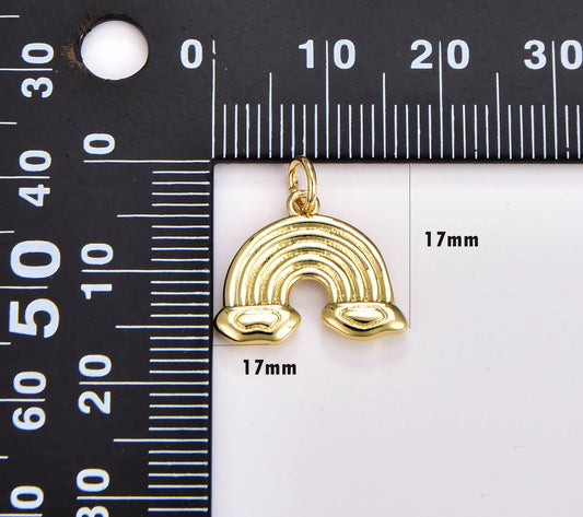 Gold Filled Cloud Rainbow Charm Pendant, CP1708