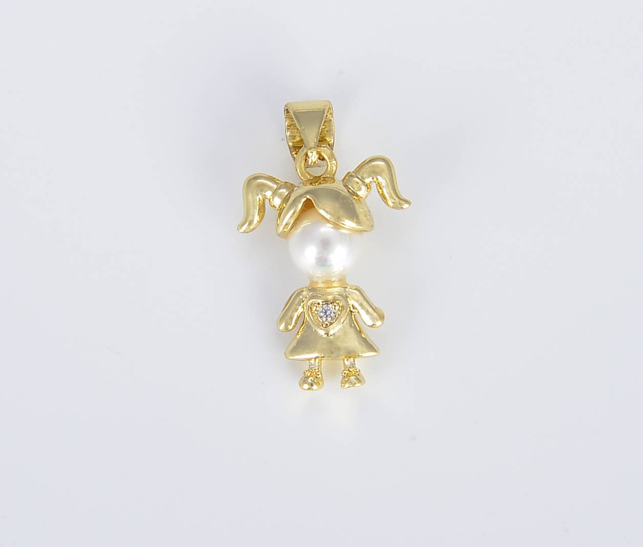Dainty Boy  Charm with Pearl Pendant, Mother's Gift: Boy