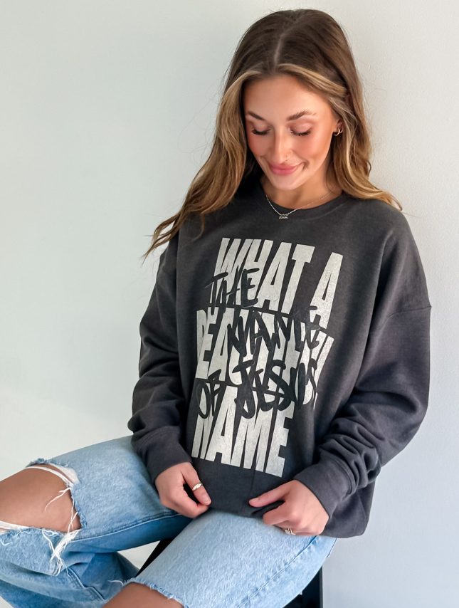 What A Beautiful Name Sweatshirt: Heather Charcoal / M