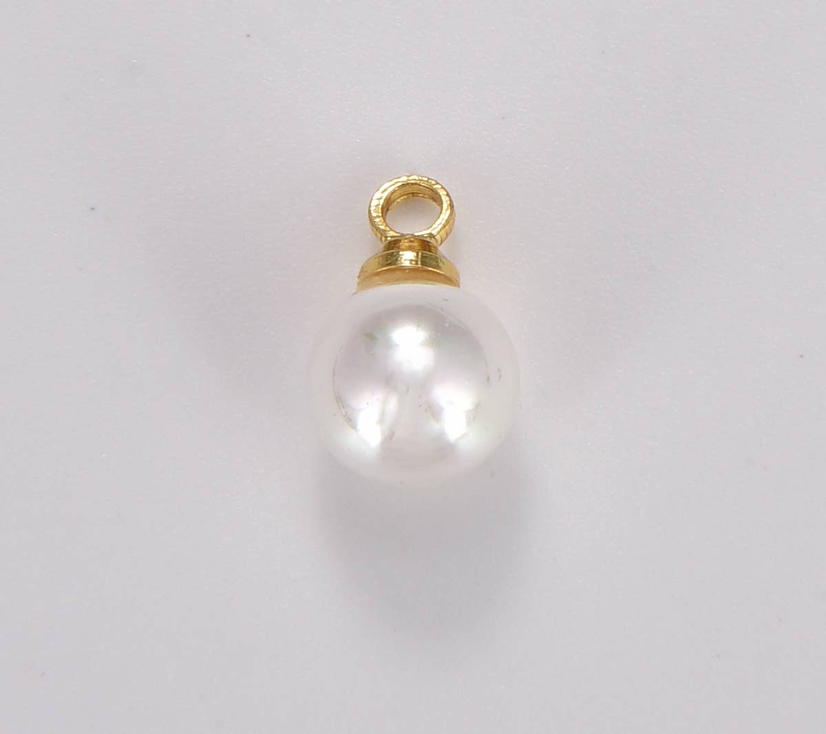 Shell Pearl Mother of Pearl Round Drop Charm, CP1742