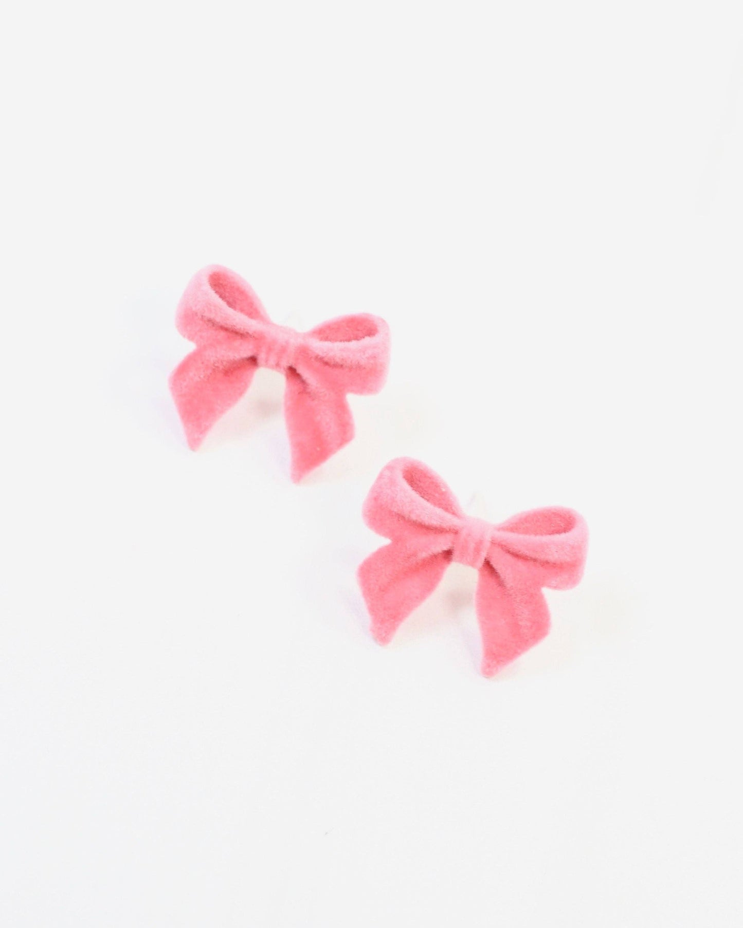 Angelina Velvet Bow Earring Pink: Default