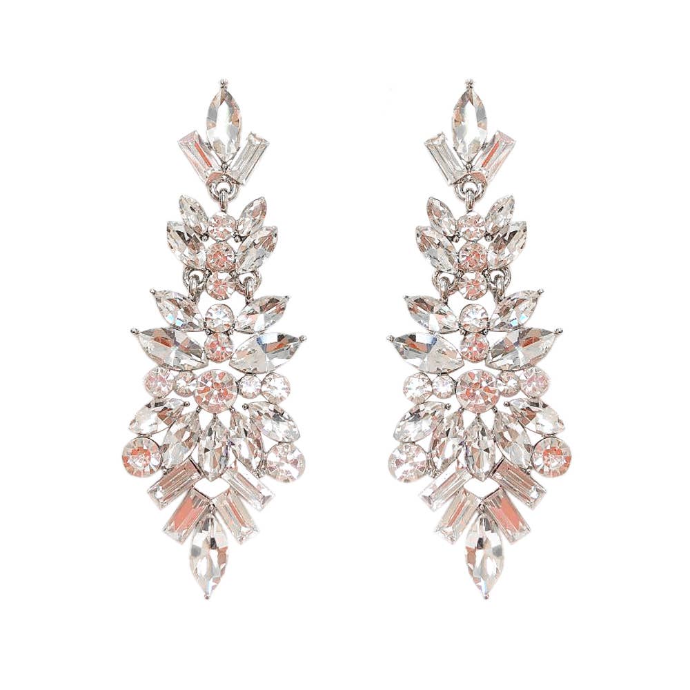 Gemstone Cluster Chandelier Earrings: Iridescent