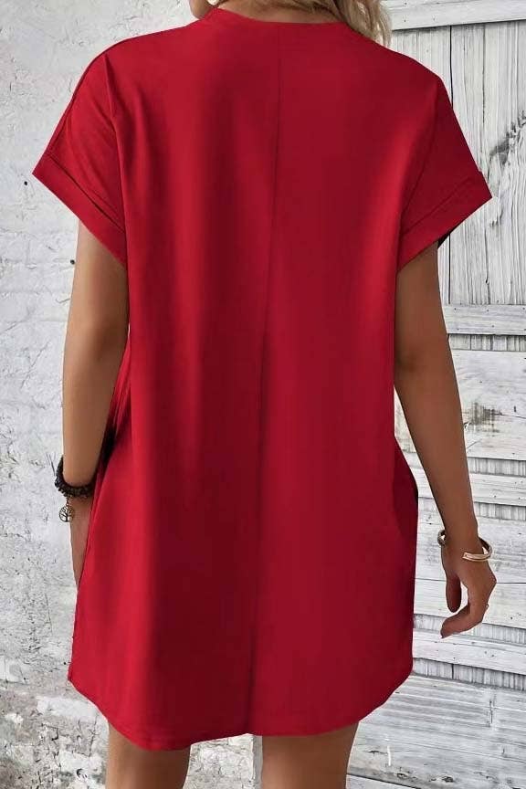 Weekend Casual T-Shirt Mini Dress: PURPLE / L