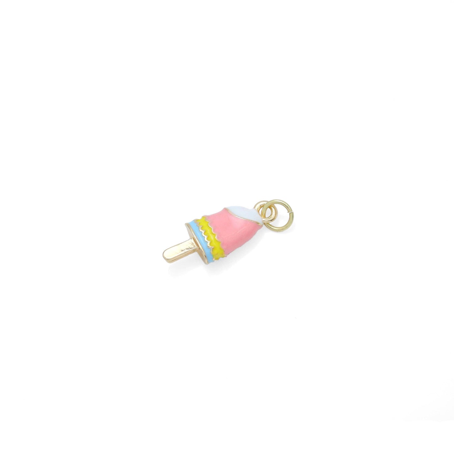 Colorful Enamel Gold Ice cream bar Shape Charm Pendant, Sku#Y1005