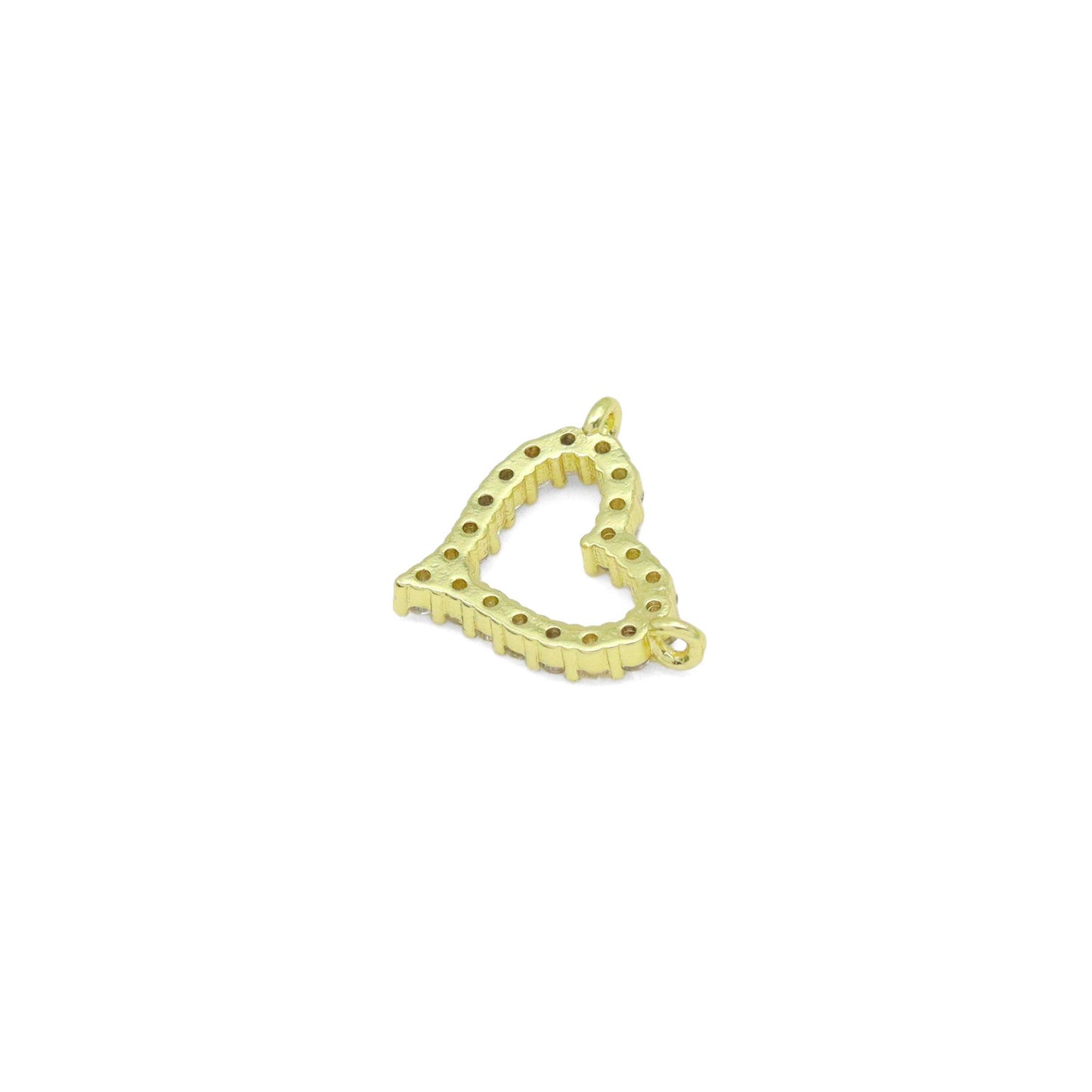 Clear CZ  Frame Heart Shape Charm Pendant, Sku#LK1048