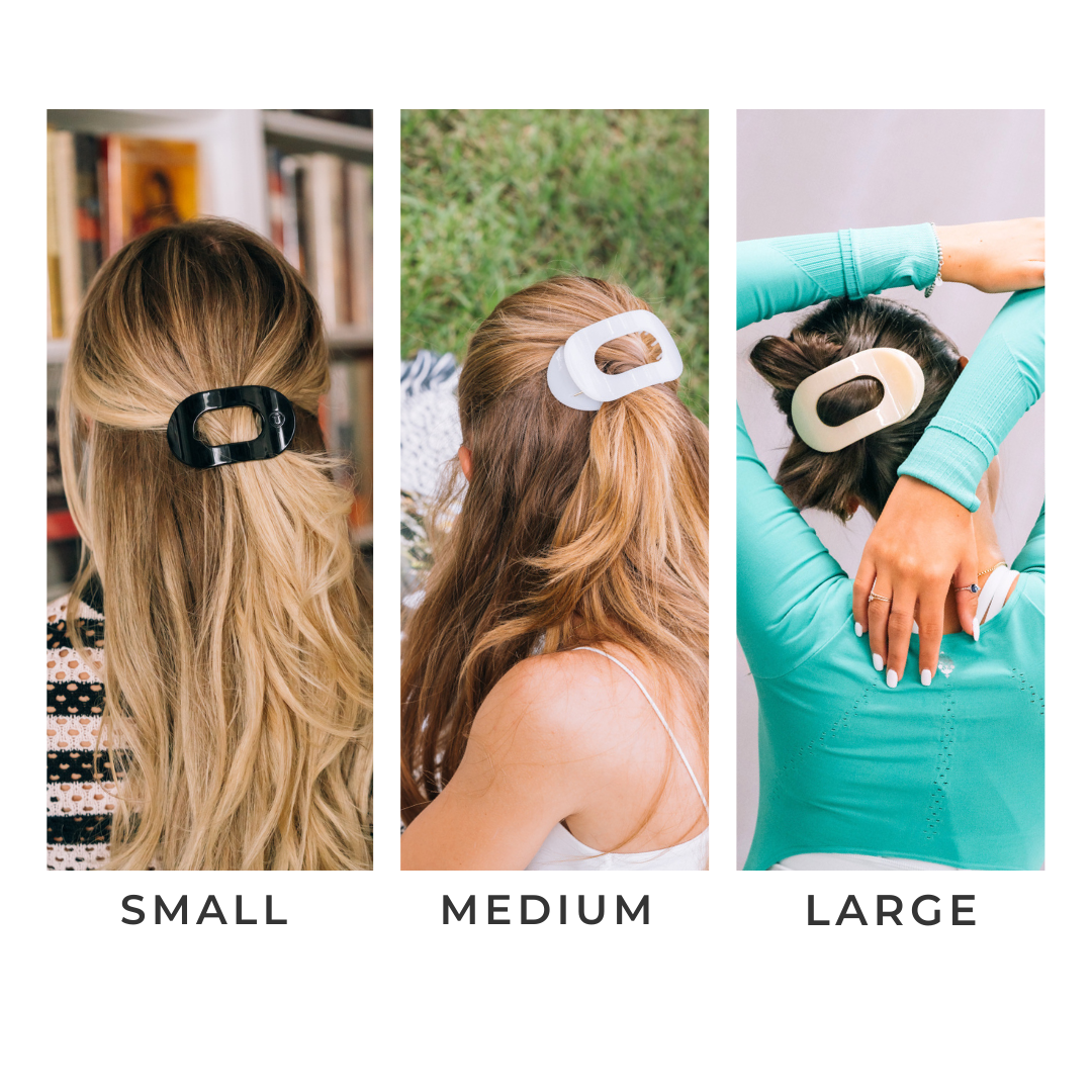 Round Flat Hair Clip | Med. | Jet Black