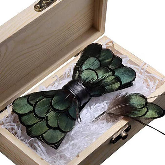 Handmade FeatherBowtie W/free Lapel Pin      