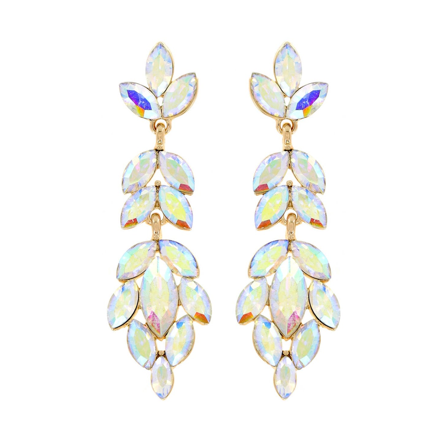 Gemstone Cluster Drop Earrings: Crystal