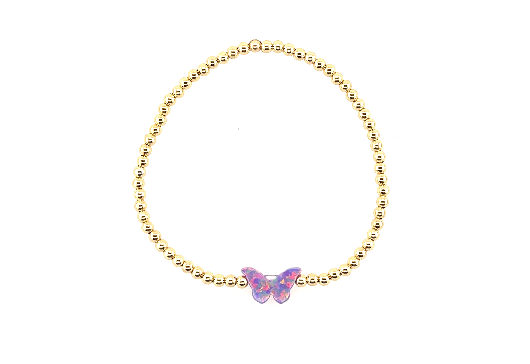 Youth Butterfly Bracelet, Gold + Pink Multi