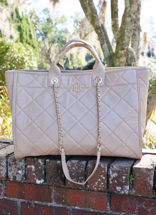 Melissa Tote Bag TAN QUILTED LD: Default