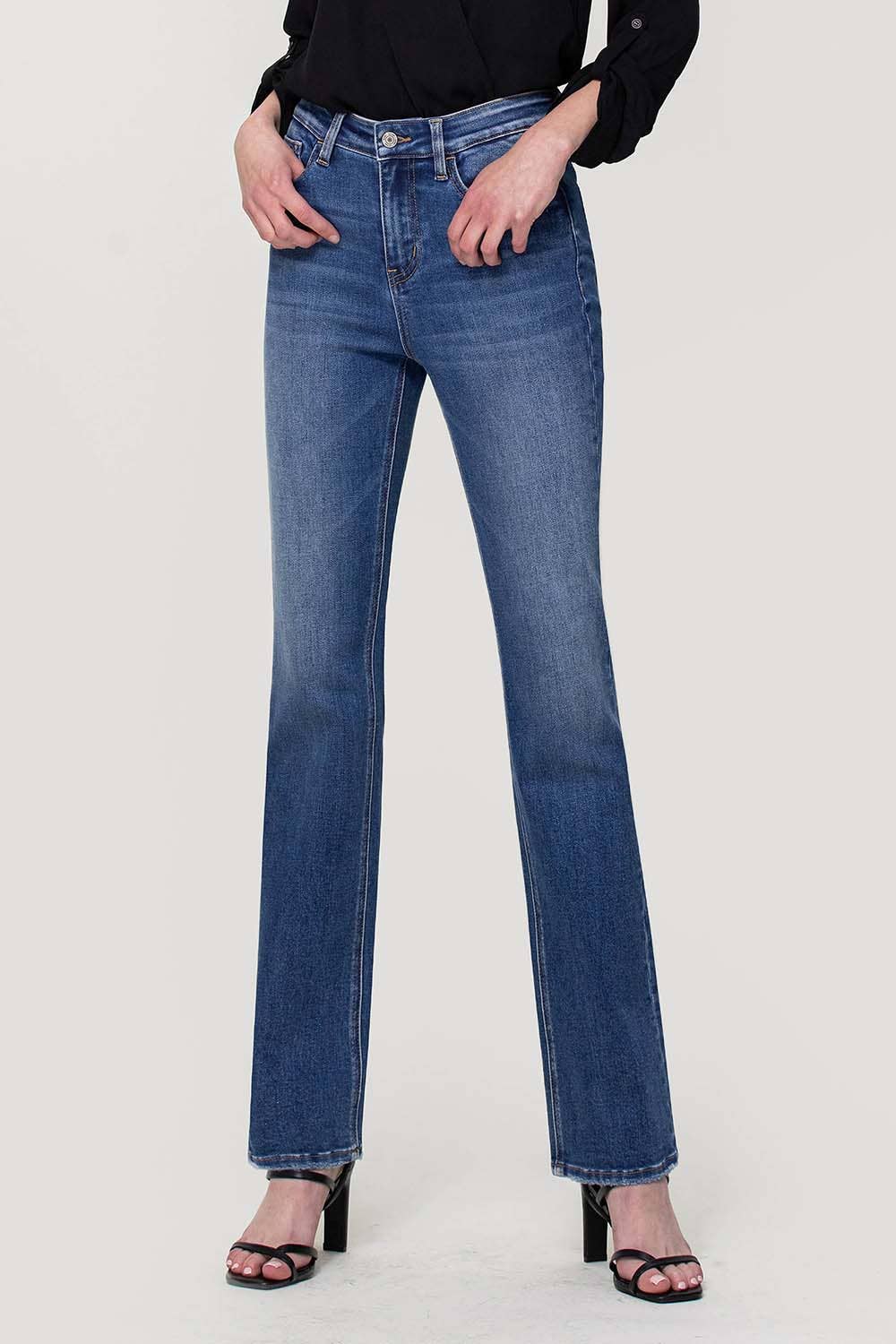 HIGH RISE STRETCH SLIM BOOTCUT JEANS T5353: WALKING ON SUNSHINE / 31