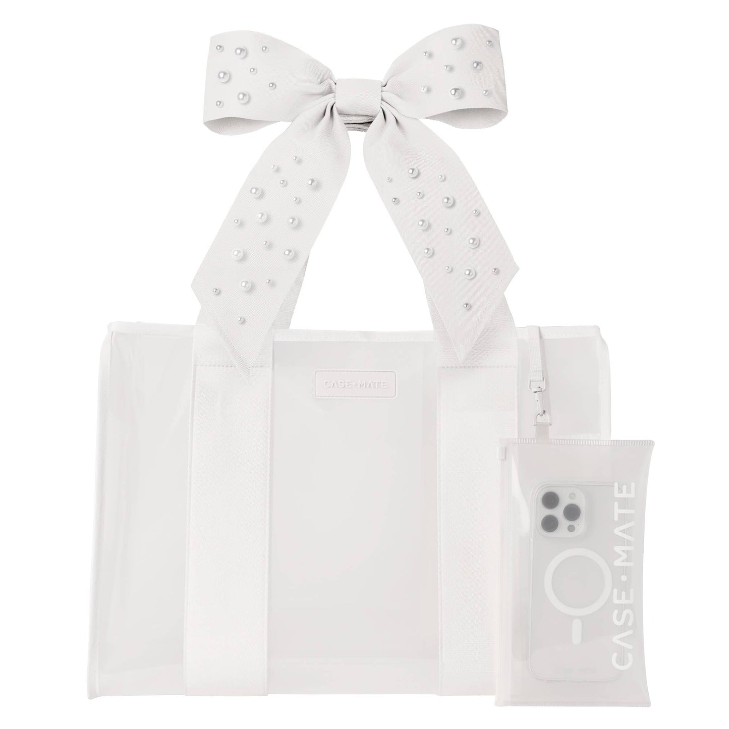 Case-Mate Ivory Pearl Bow Jelly Tote Bag