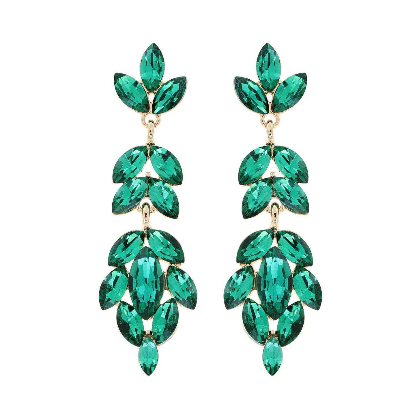 Gemstone Cluster Drop Earrings: Green eq317ggr