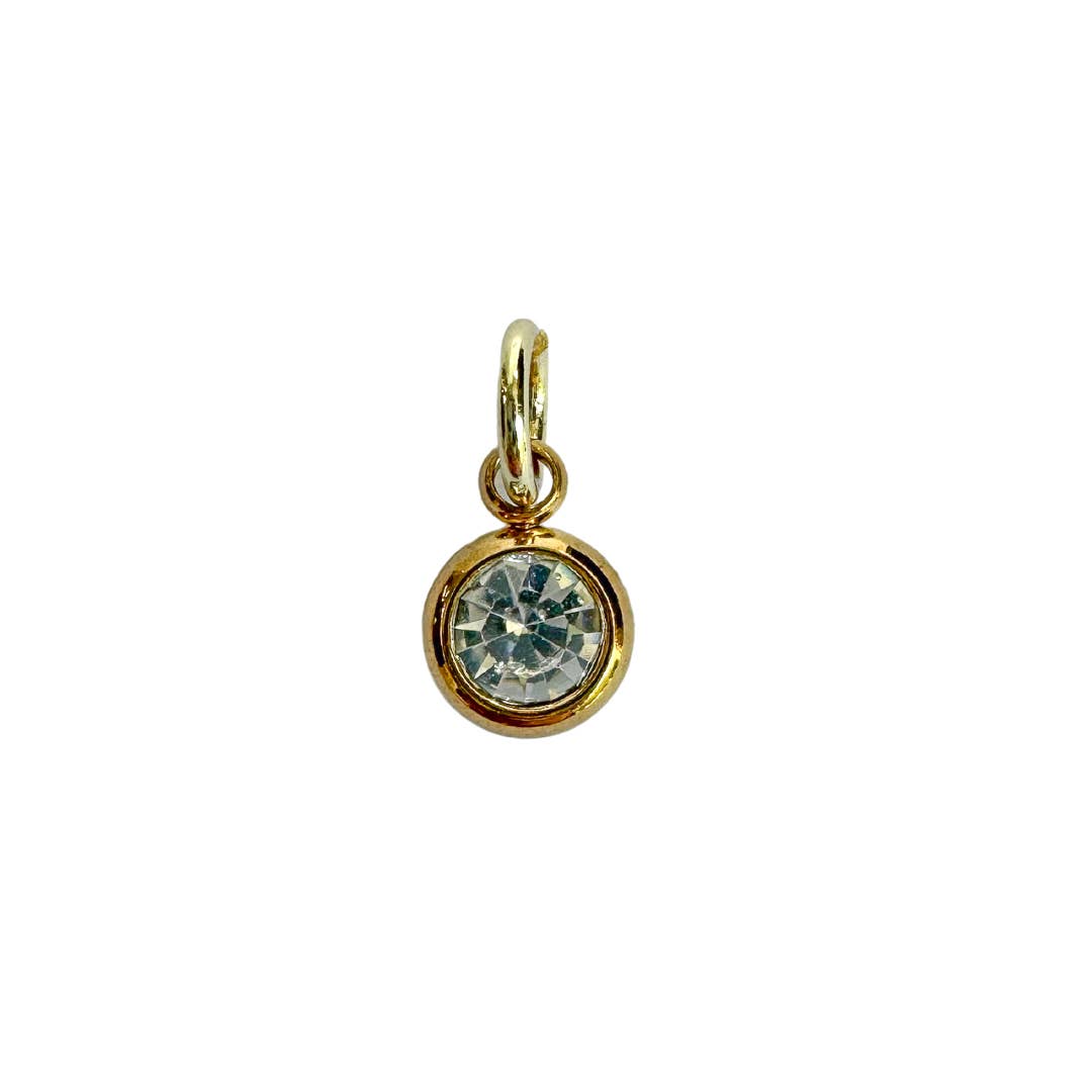 Birthstone Zircon Charm For Charm Necklace & Bracelet: Purple