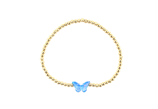 Youth Butterfly Bracelet, Gold + Pink Multi