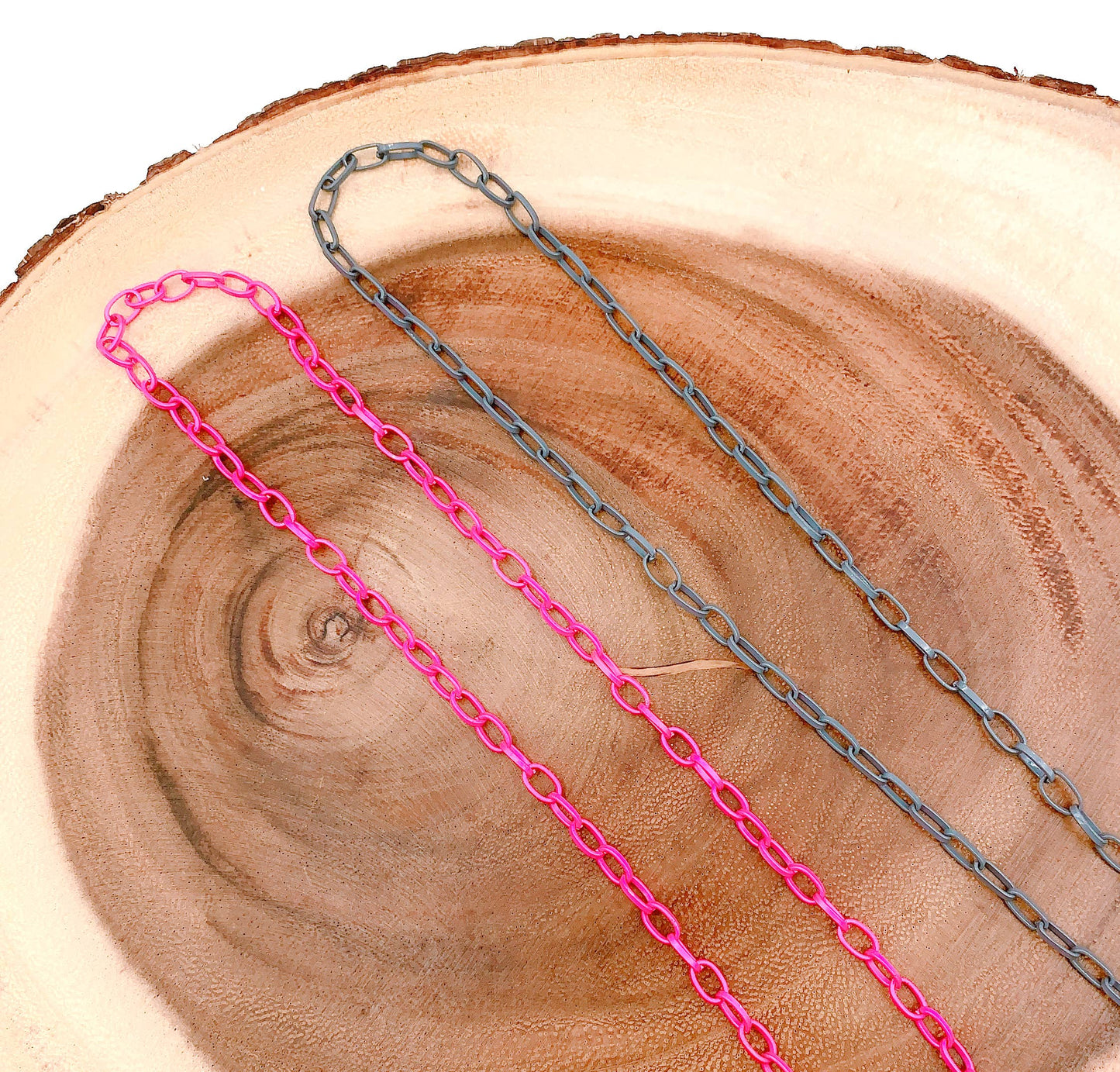 Enamel Cable Chain by Foot, Cable Chain Pink