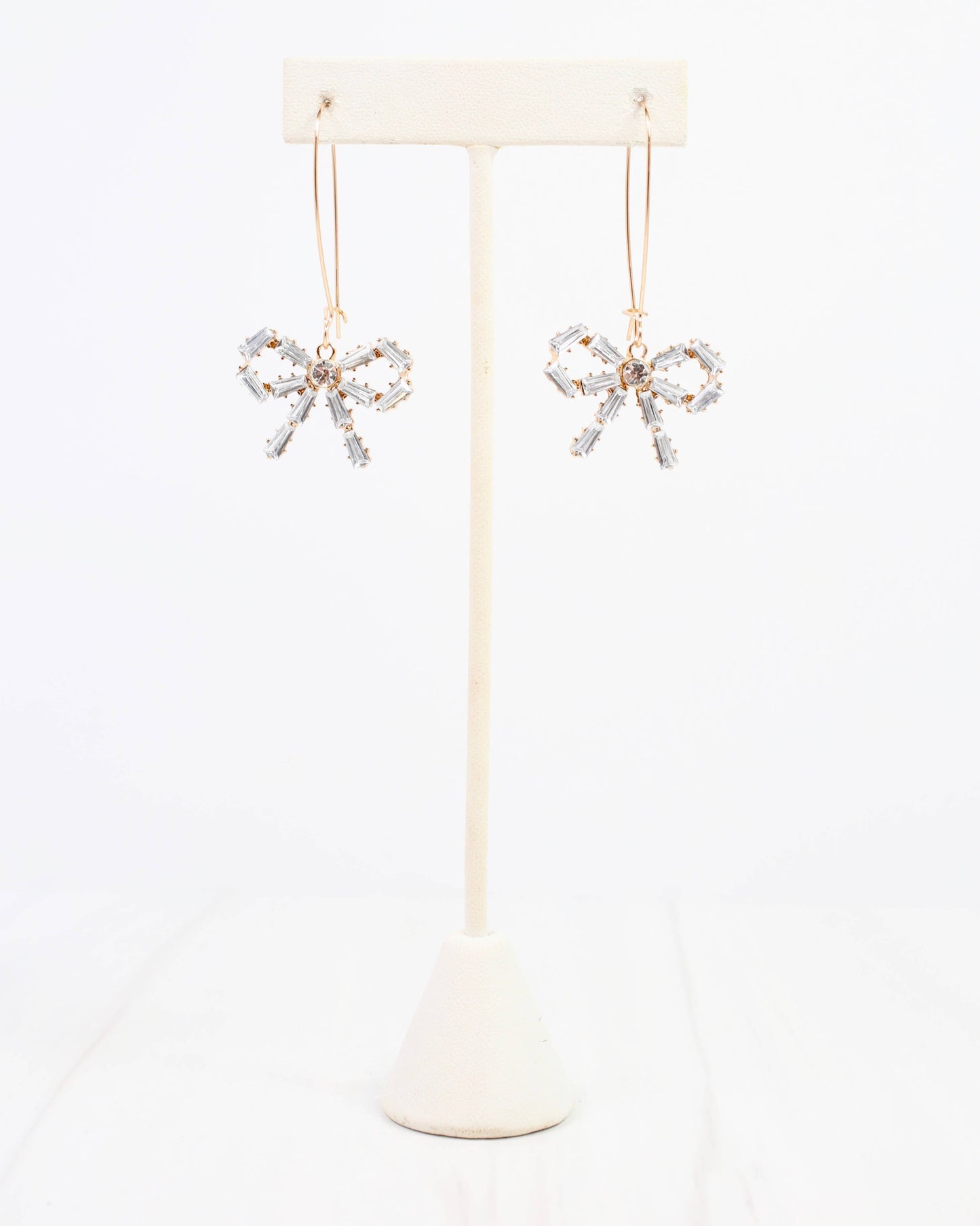 Fresno Crystal Bow Earring Gold: Default