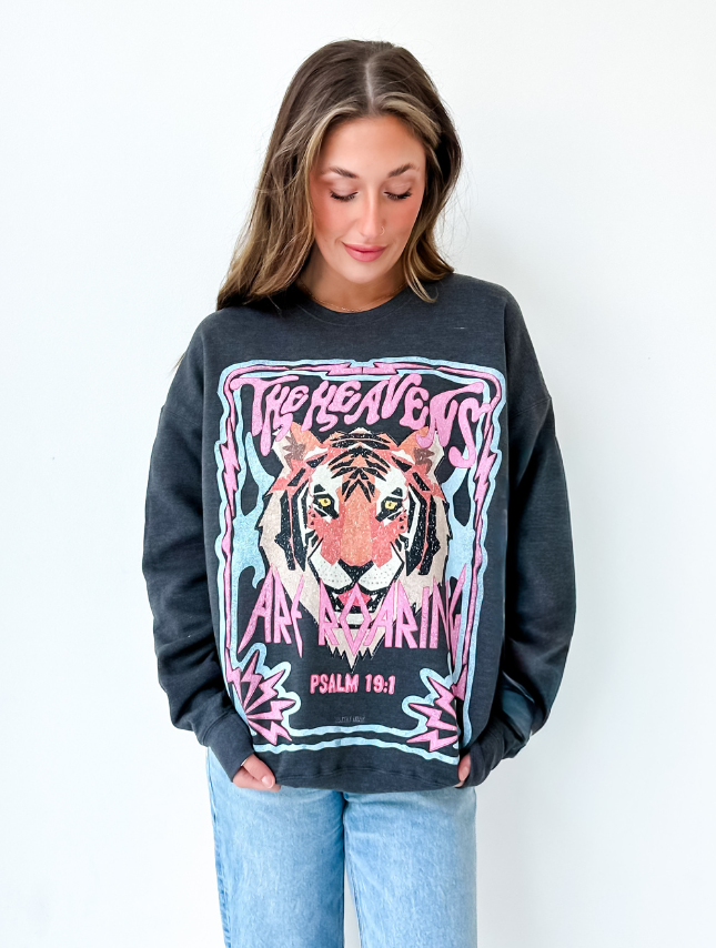 The Heavens Are Roaring Sweatshirt: Charcoal / S