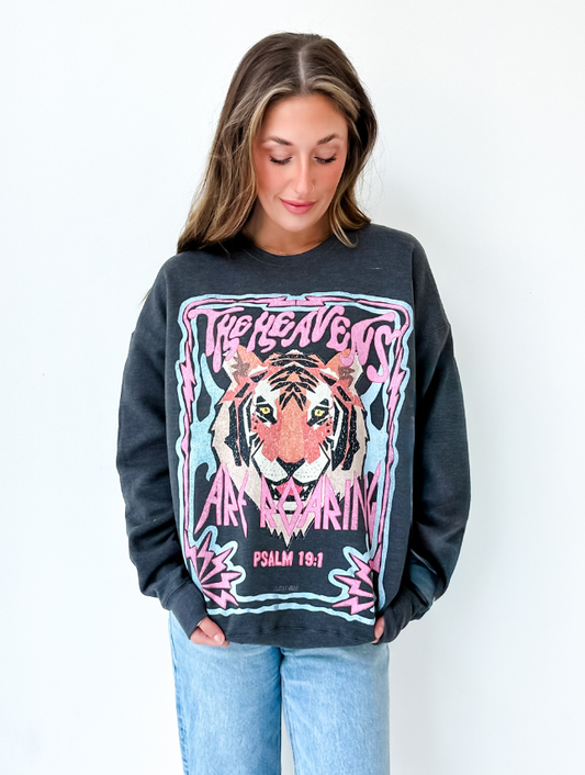 The Heavens Are Roaring Sweatshirt: Charcoal / M