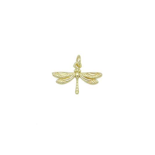 Gold Dragonfly Charm Pendant, Sku#Y985