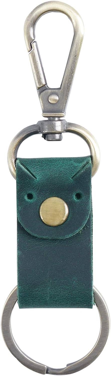 Genuine Leather Keychain, Small Keychain for Man and Women: Brown