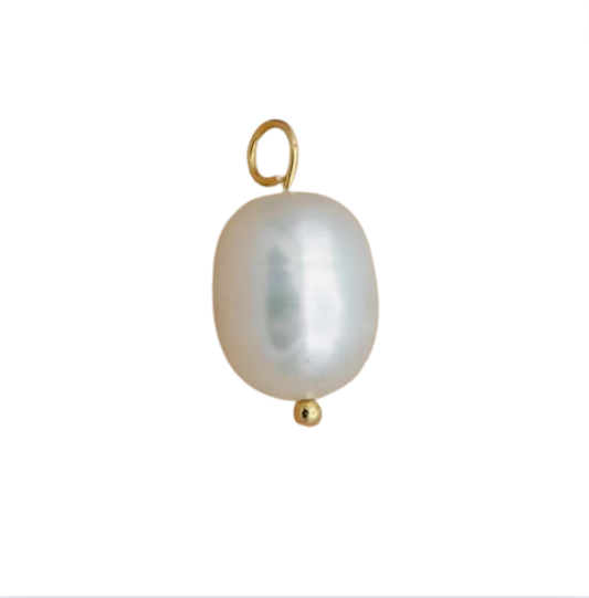 Dainty Oval Pearl Charm