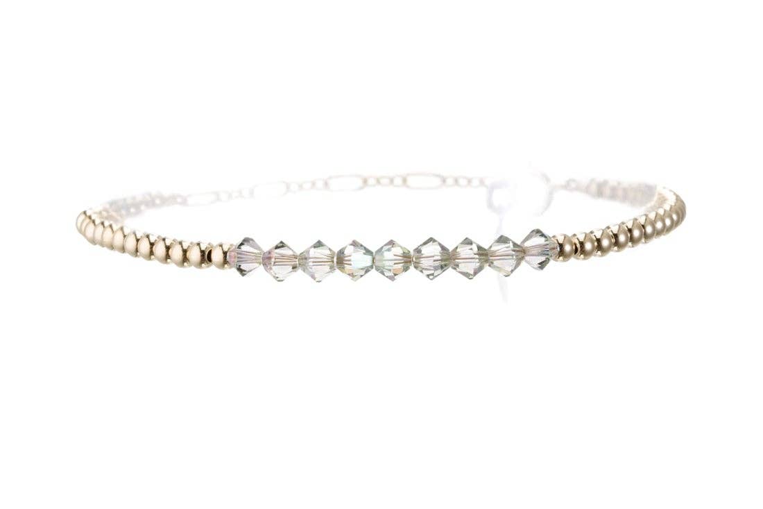 Crystal Bar Bracelet, 6.5” Stretch