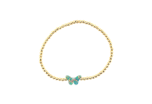 Youth Butterfly Bracelet, Gold + Pink Multi