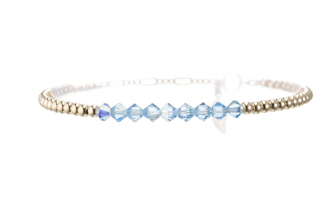 Crystal Bar Bracelet, 6.5” Stretch