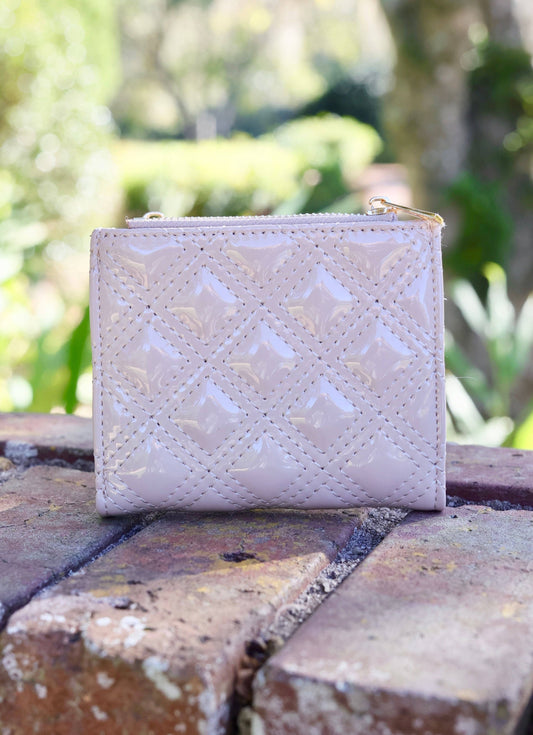 Monica Double Zip Wallet NUDE PATENT SQ: Default