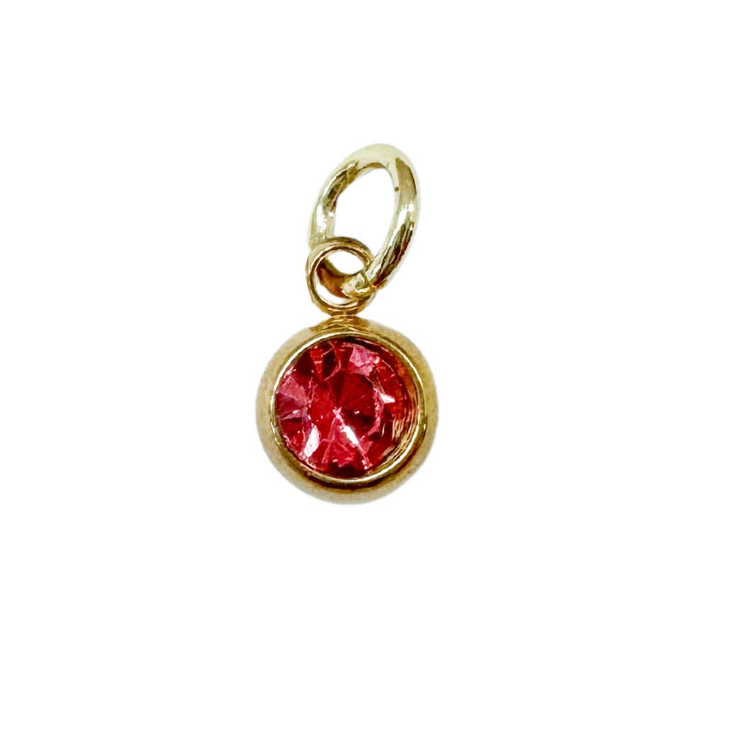 Birthstone Zircon Charm For Charm Necklace & Bracelet: Purple