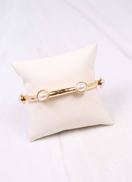 Piers Stretch Bracelet with Pearls GOLD: Default