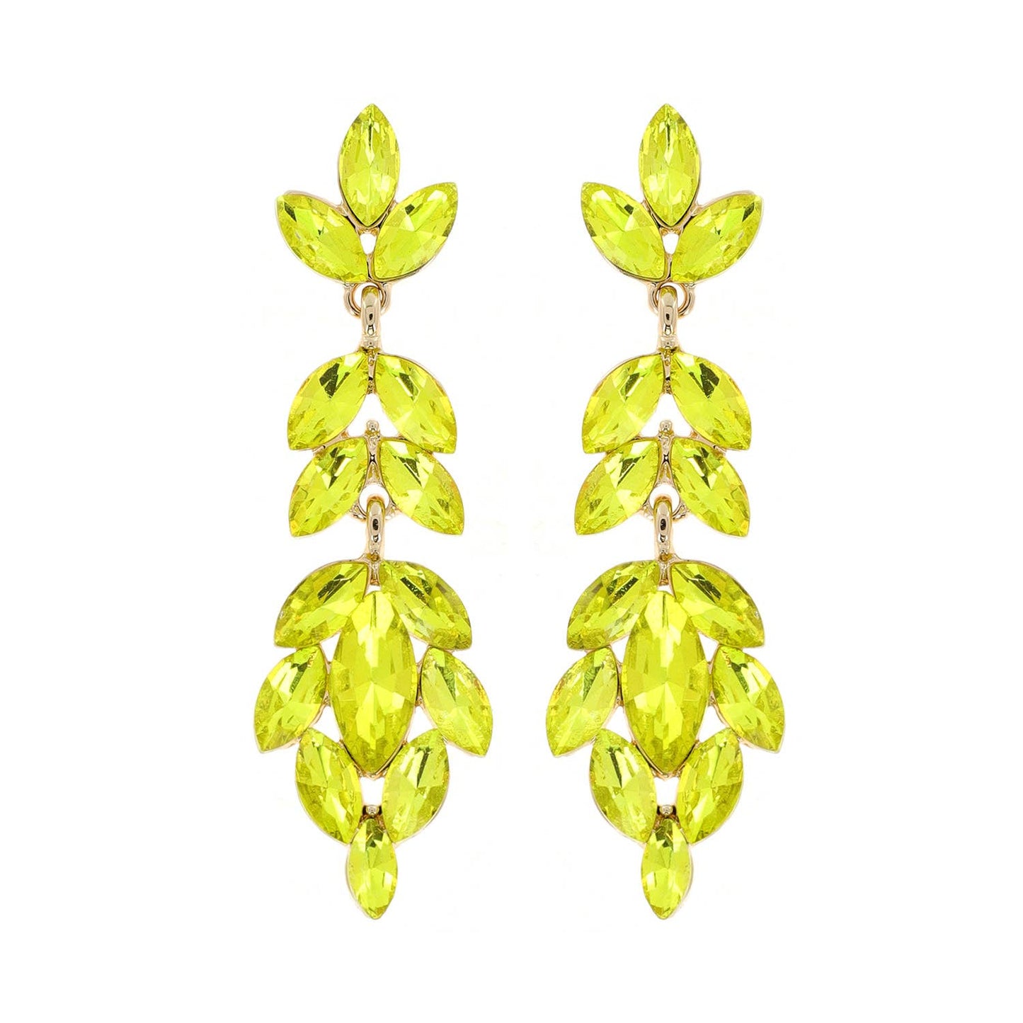 Gemstone Cluster Drop Earrings: Green eq317ggr