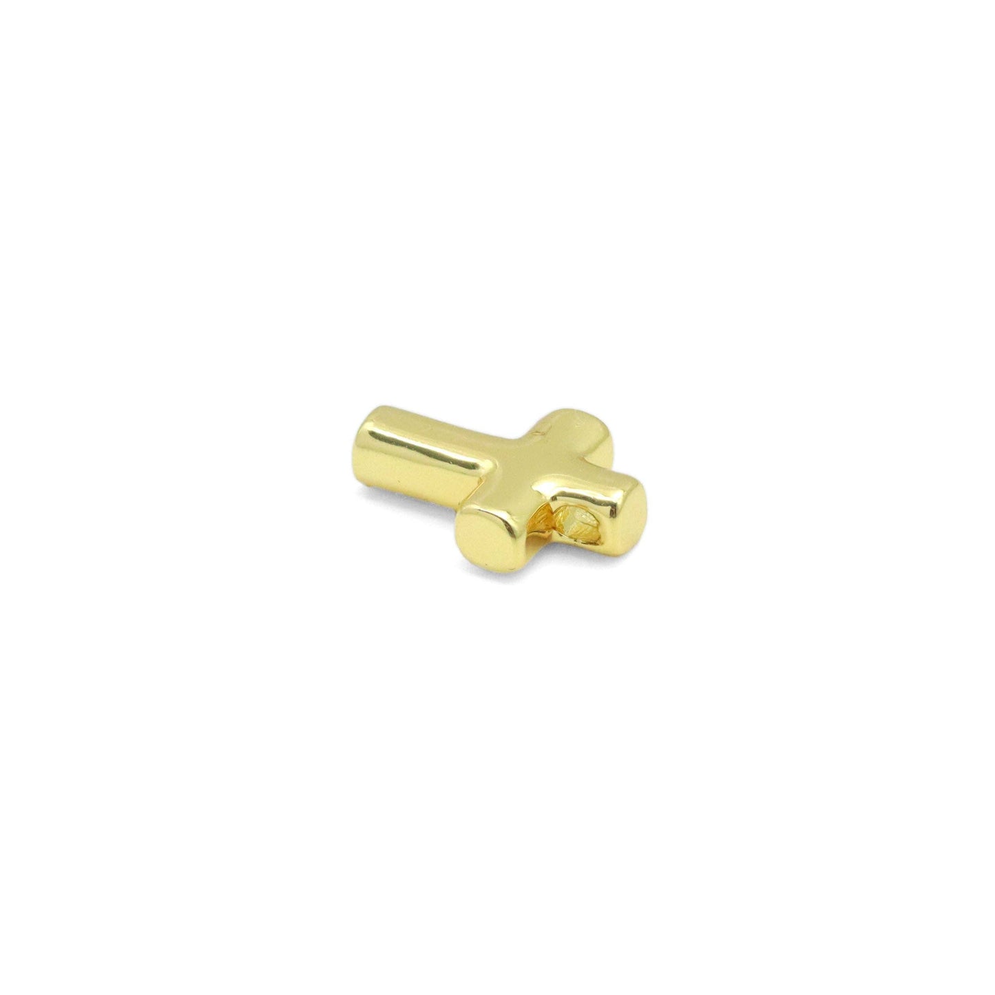 3D Gold Cross Shape Charm Pendant, Sku#LD675