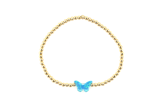 Youth Butterfly Bracelet, Gold + Pink Multi