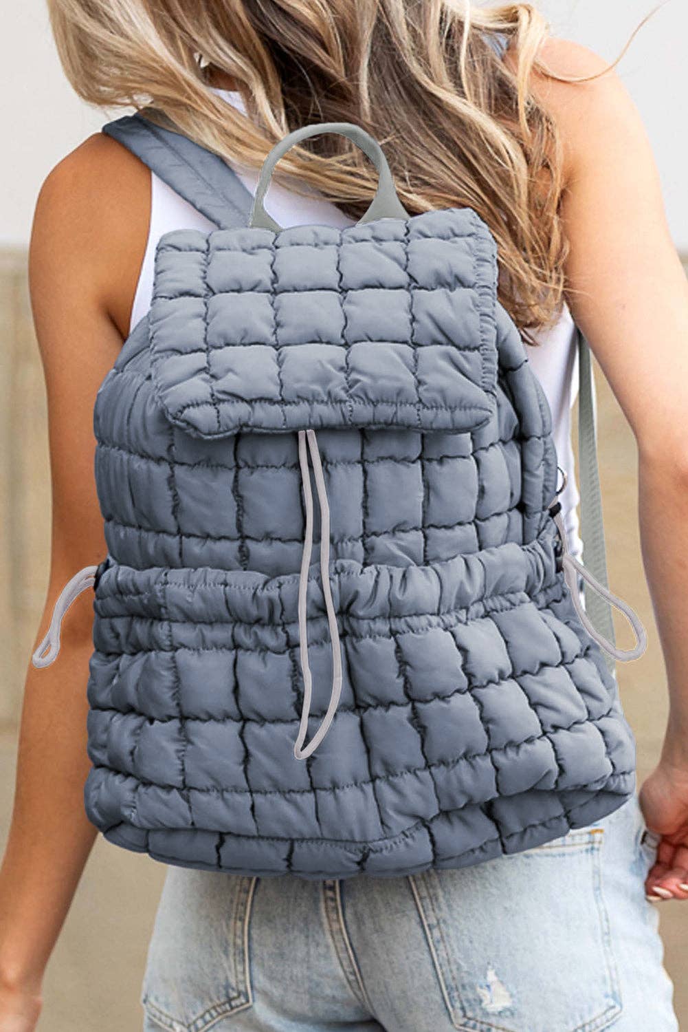 Miles Quilted Puffer Backpack: Pink / ONE SIZE