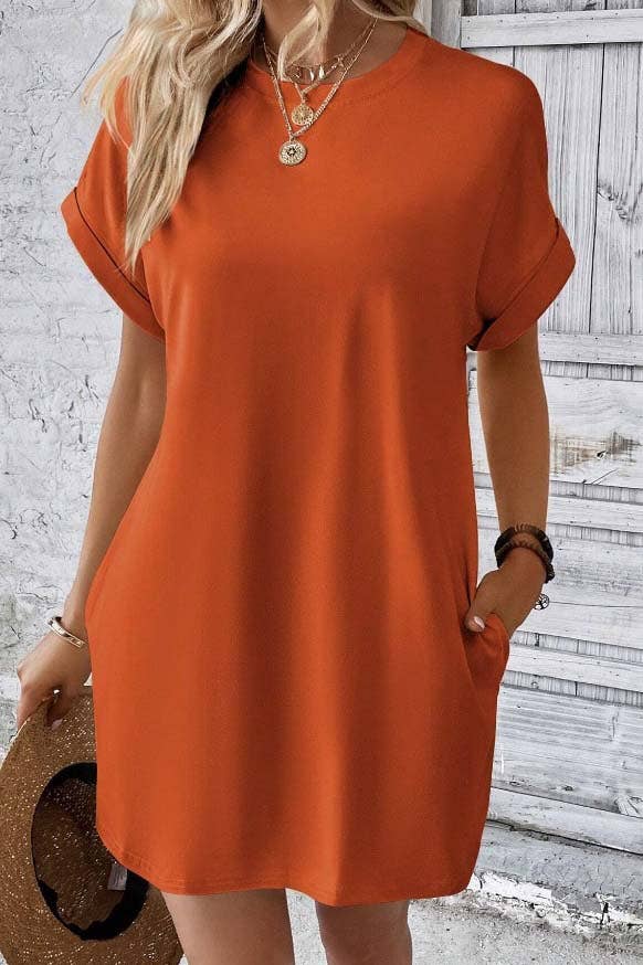 Weekend Casual T-Shirt Mini Dress: PURPLE / M