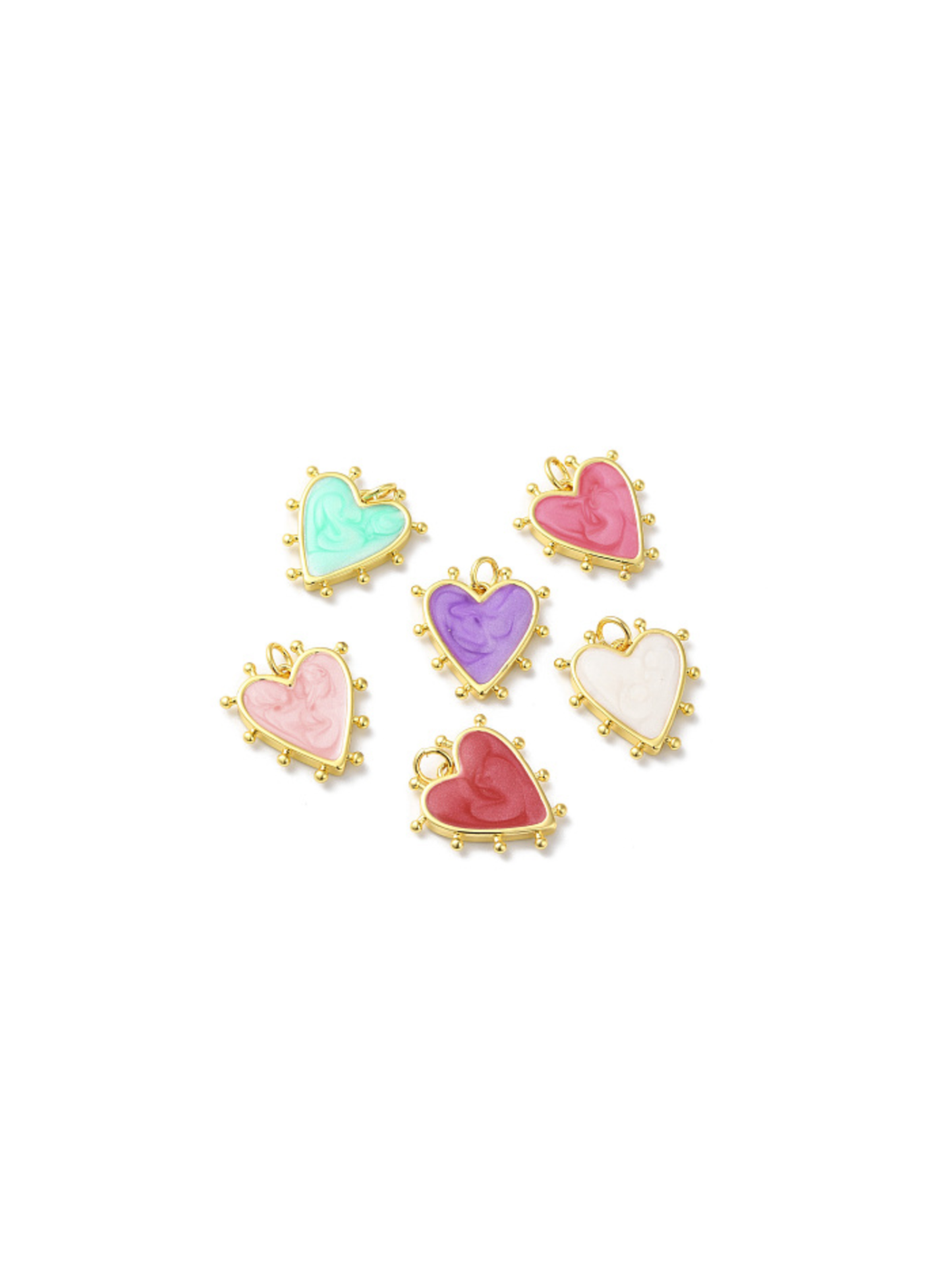 Studded Heart Charm - Assorted