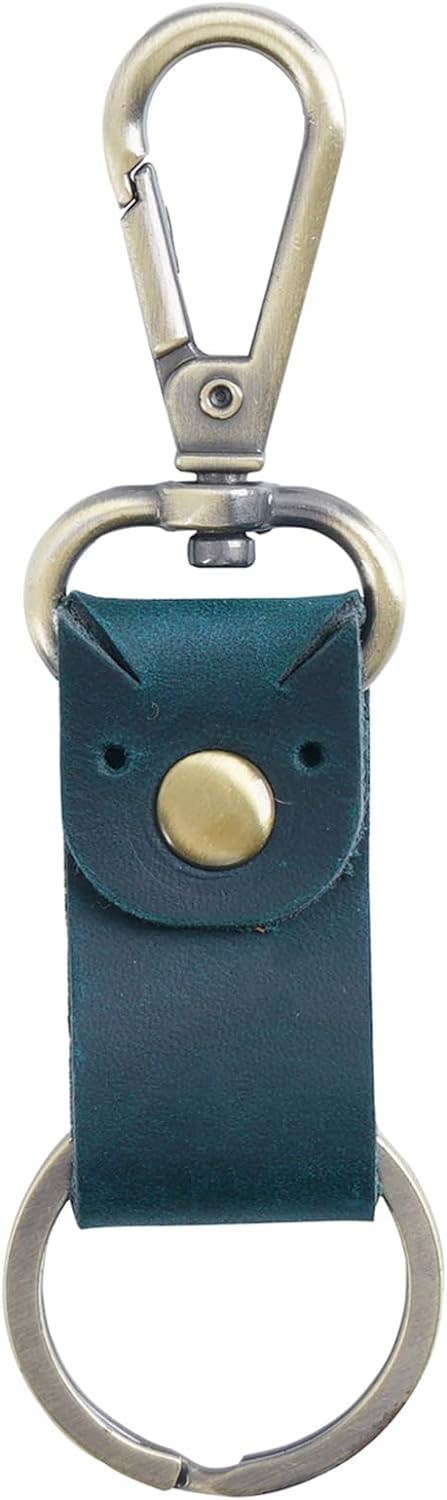 Genuine Leather Keychain, Small Keychain for Man and Women: Brown