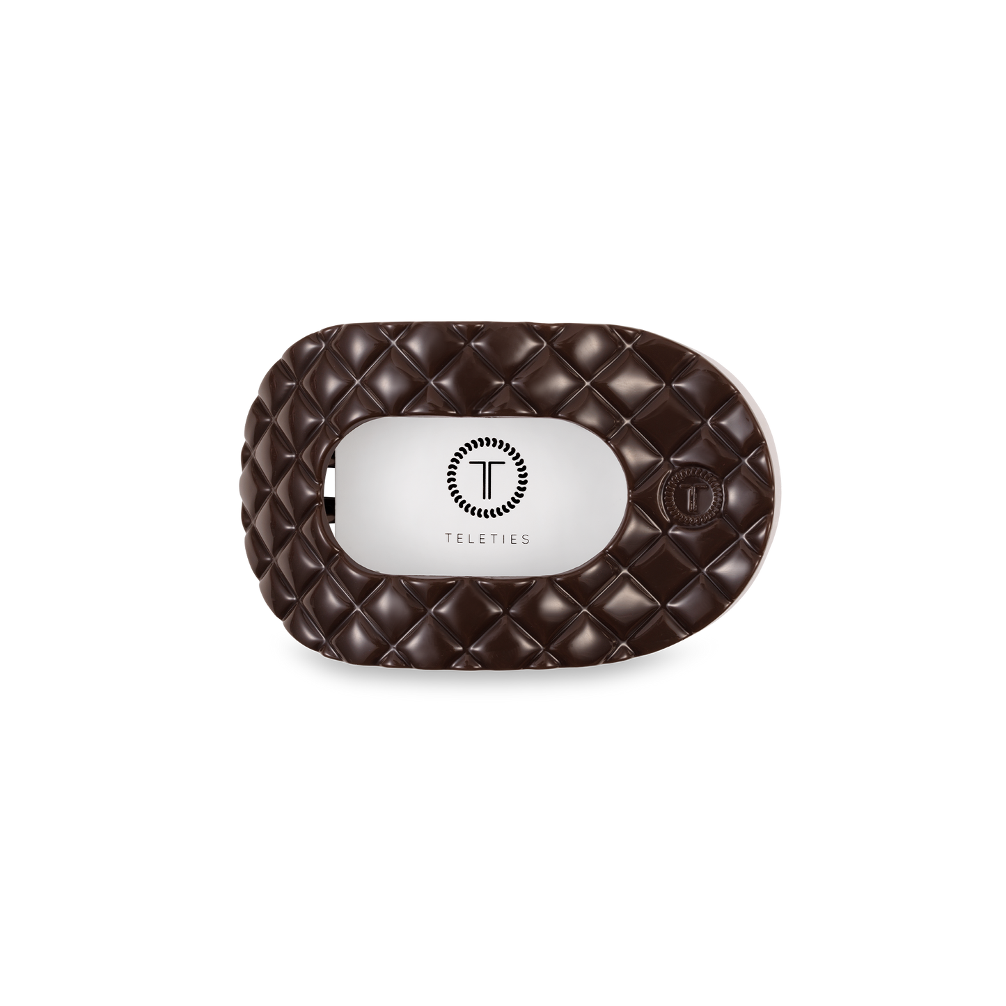 Flat Round Hair Clip | Small | Truly Taupe Quilted
