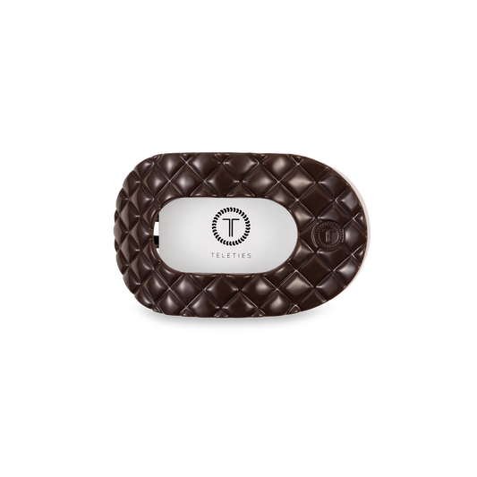 Flat Round Hair Clip | Small | Truly Taupe Quilted