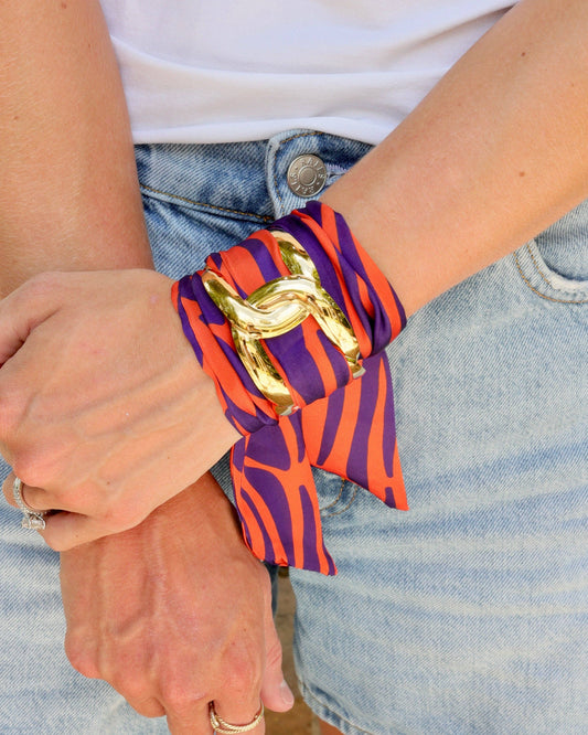 Serafina Scarf Bracelet Purple Orange: Default
