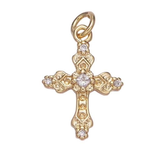 Small Ornate Cross Charm