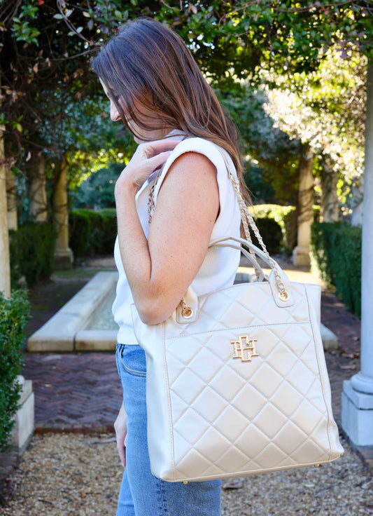 Kinzley Tote PEARL QUILTED LD: Default