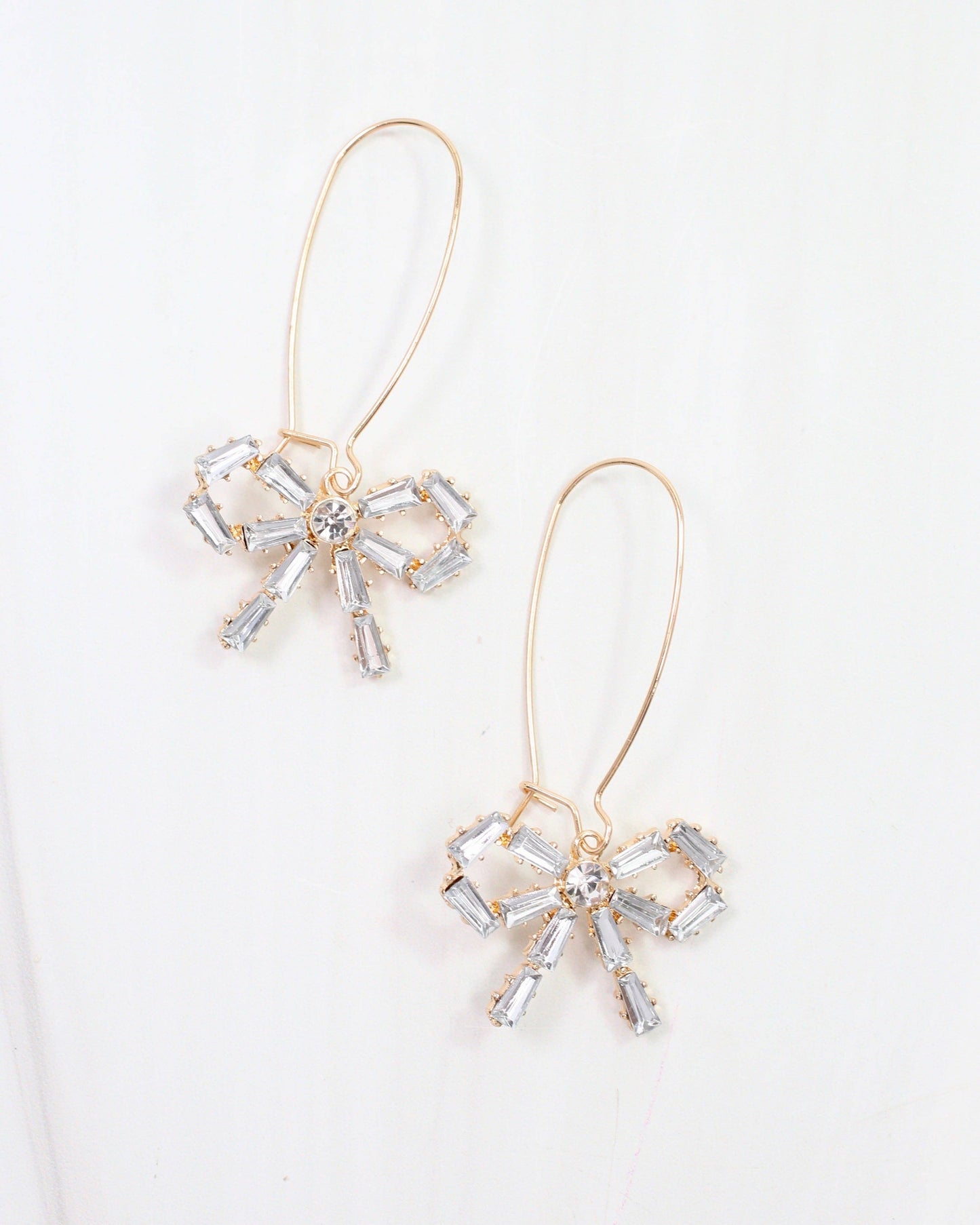 Fresno Crystal Bow Earring Gold: Default