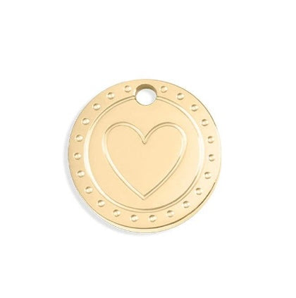 18K Gold PVD Stainless Steel Heart Charm Set: Gold