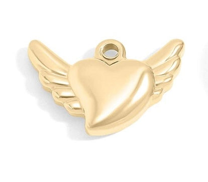 18K Gold PVD Stainless Steel Heart Charm Set: Gold