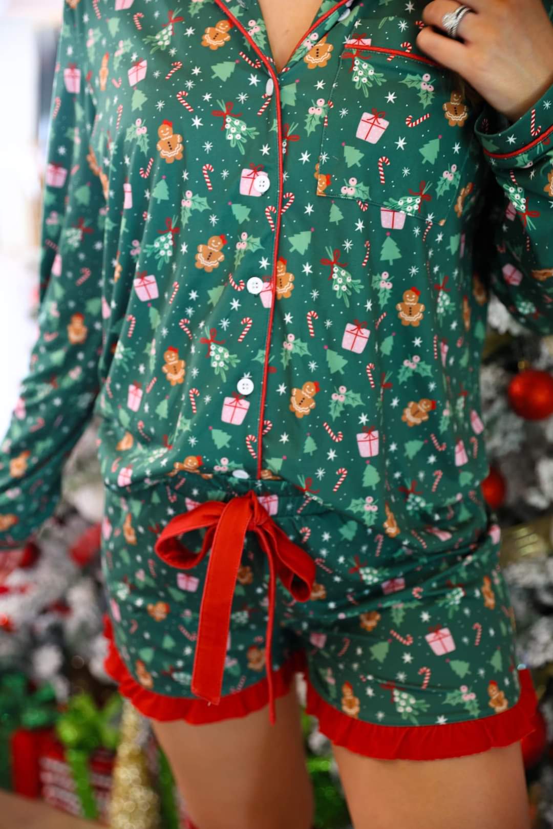 All I Want for christmas, ruffle pajama Set