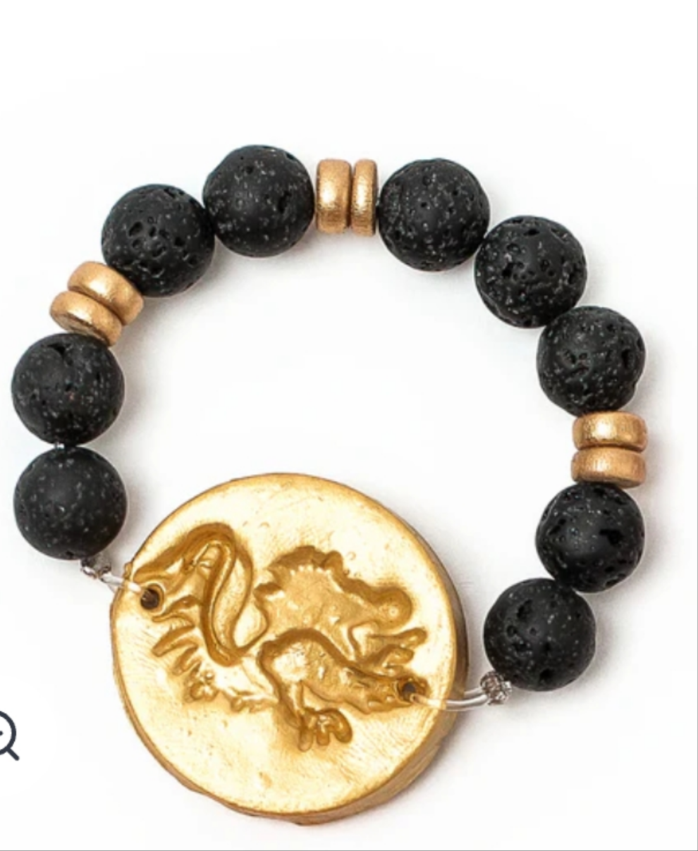 Black Lava with gamecock bracelet