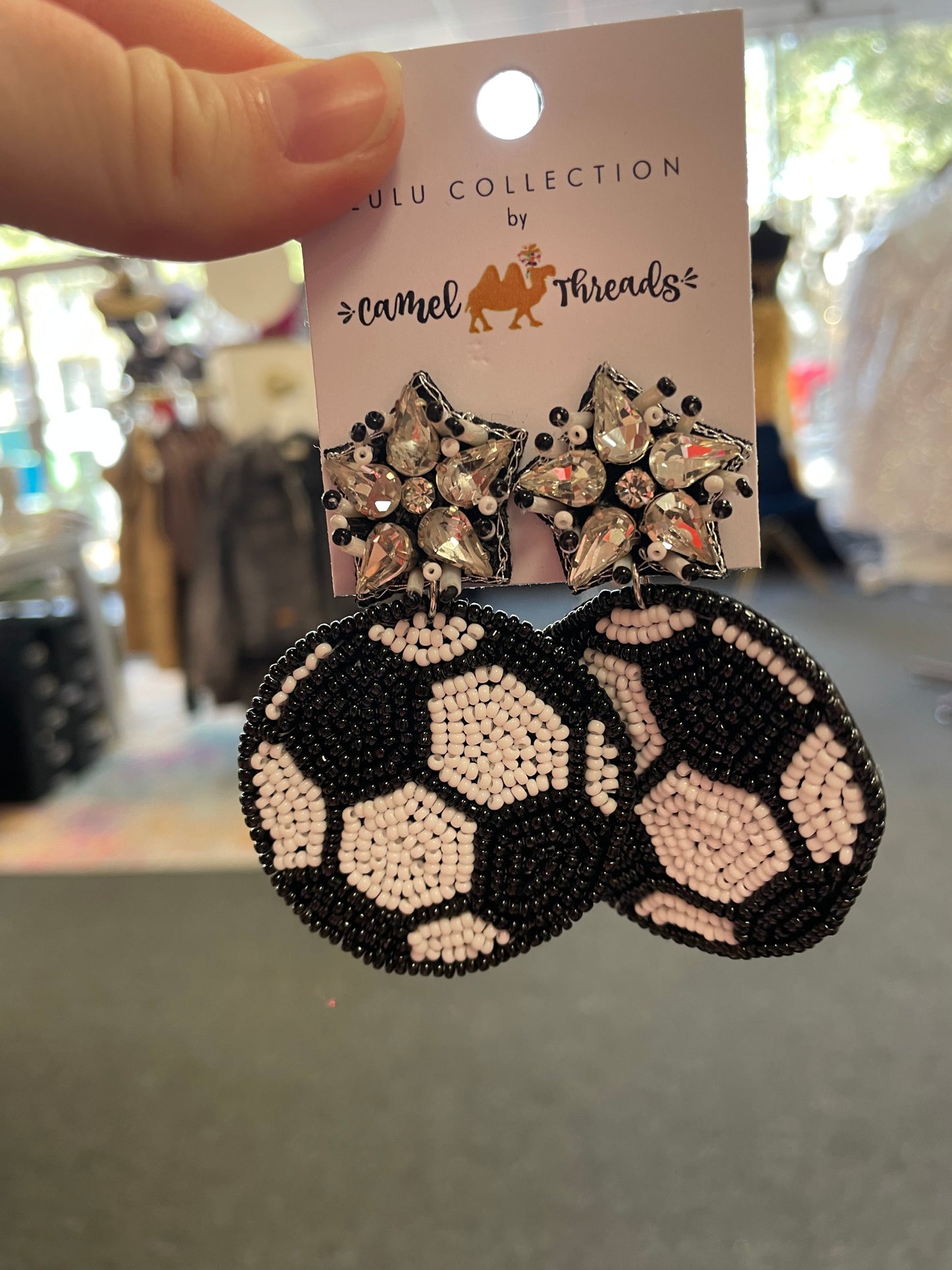 Beaded Soccer Earrings